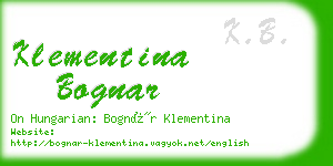 klementina bognar business card